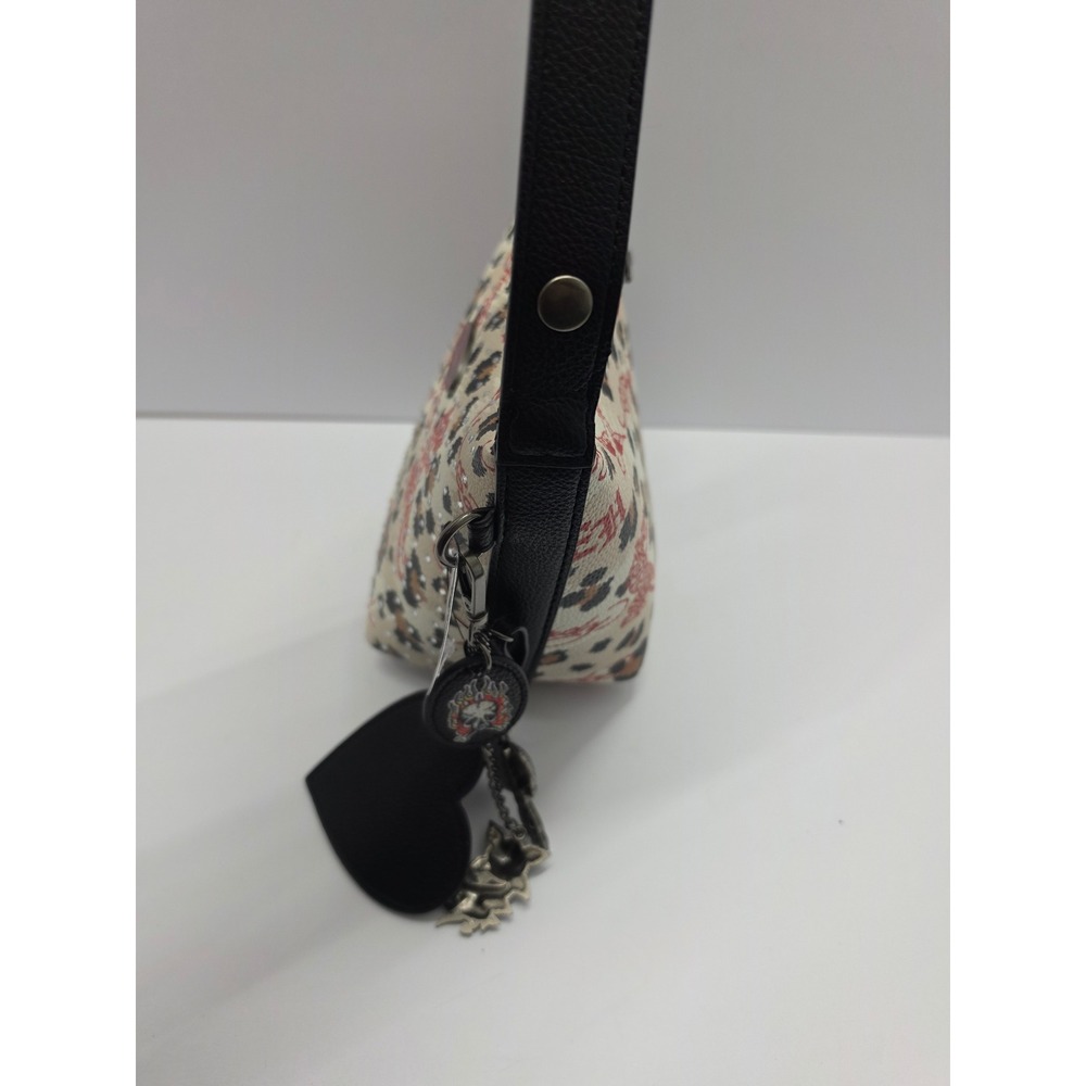 Ed Hardy Leopard Tattoo Print Rhinestone Shoulder Bag Y2K Streetwear New - Picture 3 of 6